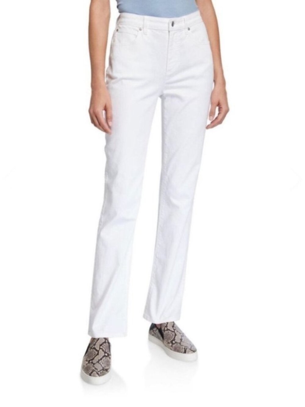 Eileen Fisher straight leg organic white stretch skinny jeans (L) 34" waist